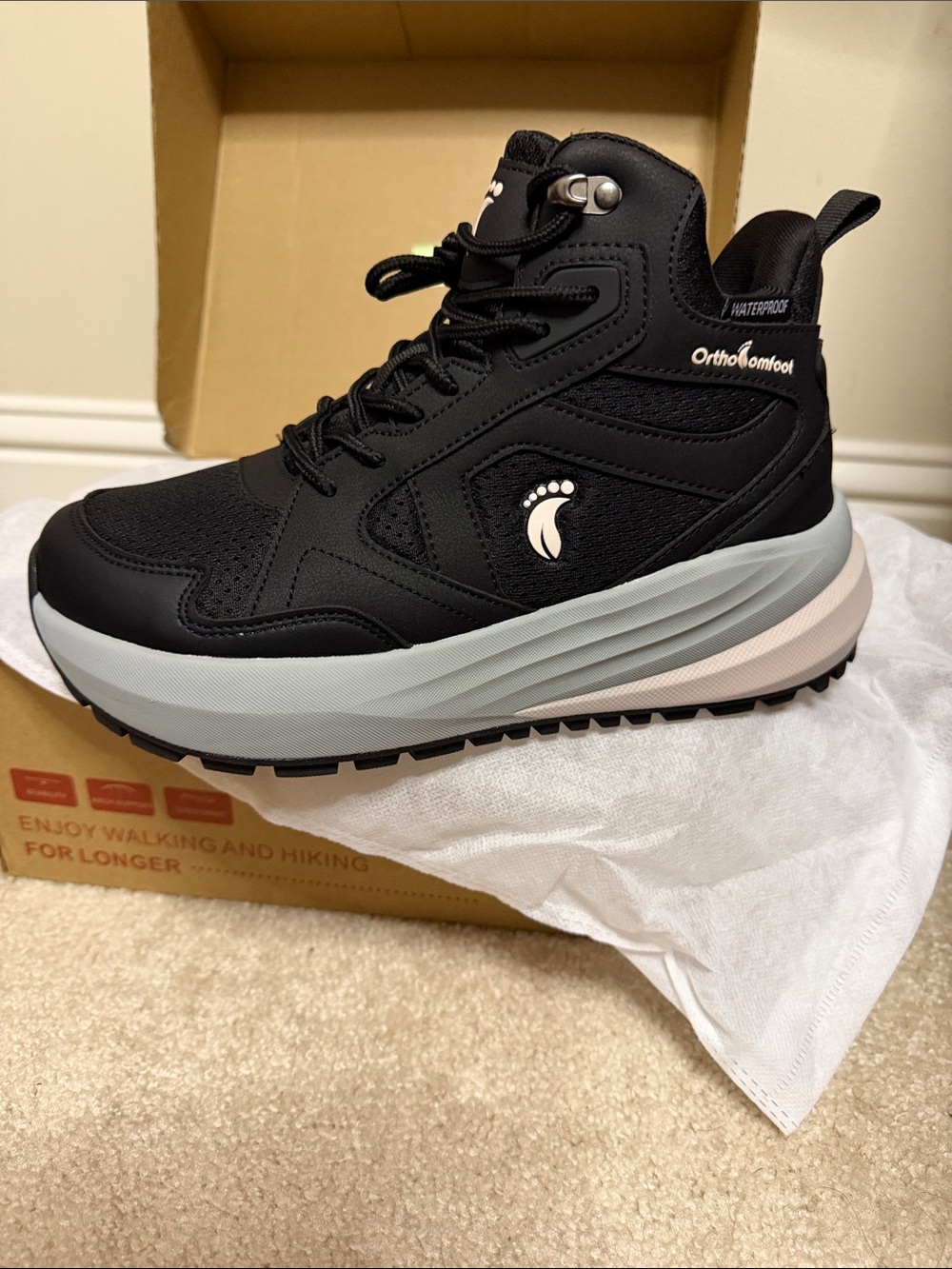 OrthoComfoot Boots Waterproof Hiking EU 38 wide US 7.5 wide